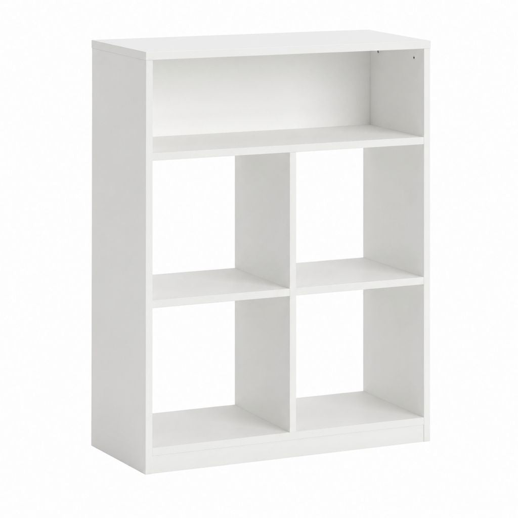 Étagère de rangement blanche en panneaux de particules 77 x 39 x 112 cm avec 5 niches