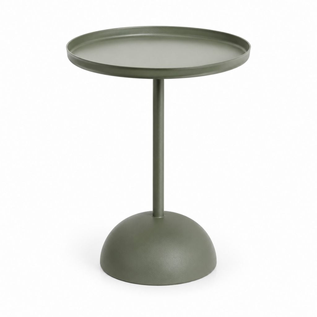 Table d'appoint ronde vert olive en acier Ø 40 cm hauteur 50 cm