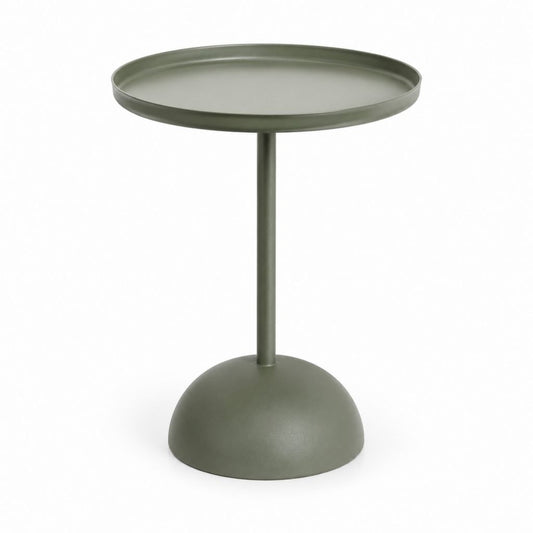 Table d'appoint ronde vert olive en acier Ø 40 cm hauteur 50 cm