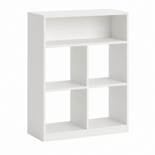 Étagère de rangement blanche en panneaux de particules 77 x 39 x 112 cm avec 5 niches